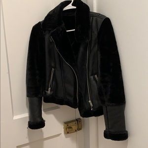 NWOT Faux Fur/Leather Moto Jacket